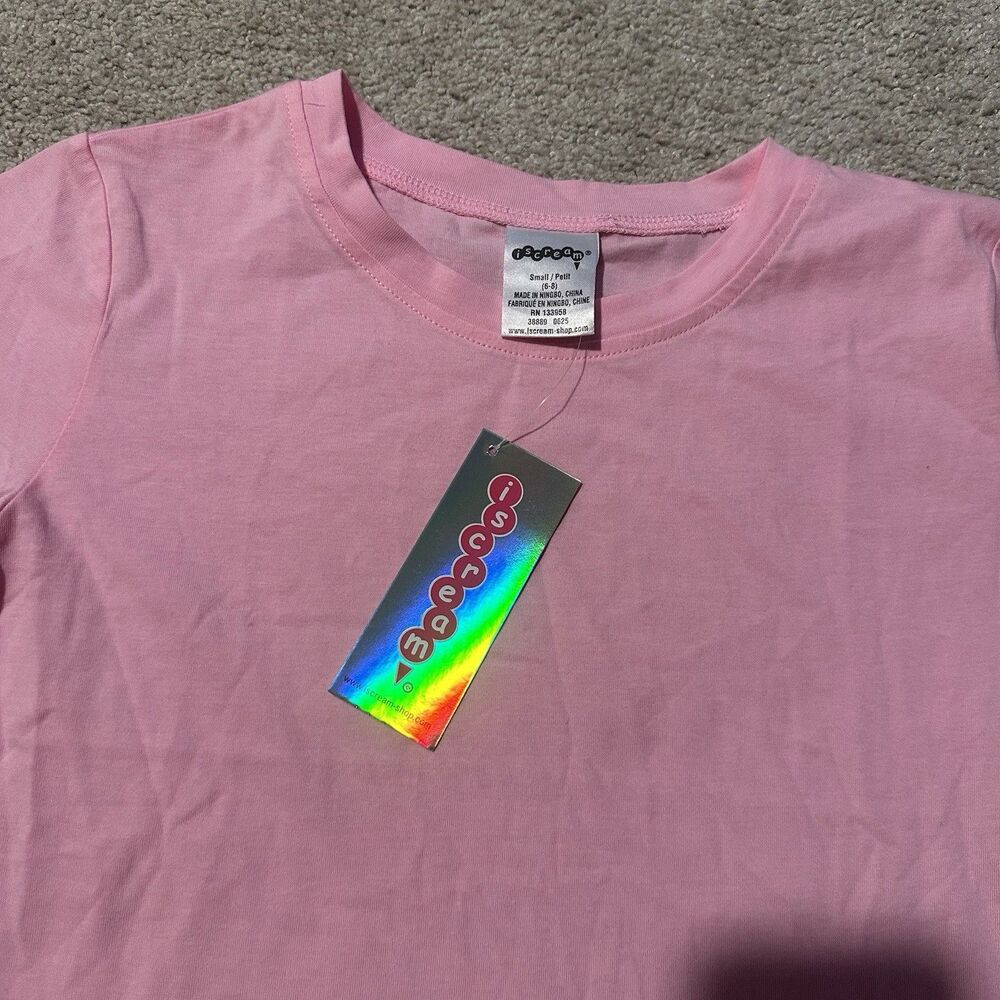 Iscream Light Pink Girls T-shirt Short Sleeve Small 6-8 NWT